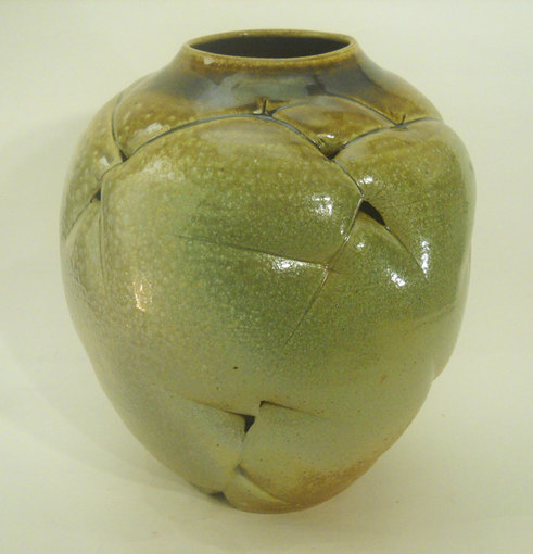 David Voorhees pierced stoneware vase